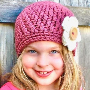Patrón de gorro de crochet para cáncer, patrón de gorro de crochet para quimioterapia para ella, patrón de crochet de gorro de flores para principiantes, patrón de crochet simple