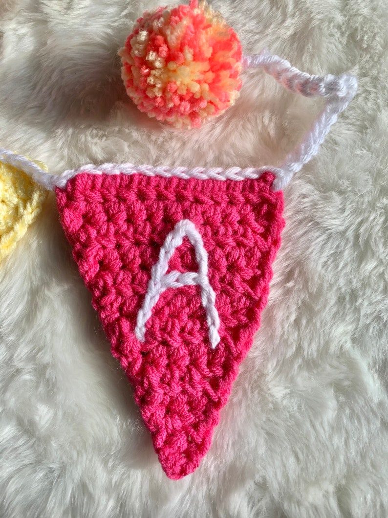 Crochet Name Banner, Kids Room Decor, Bunting Banner Personalized, Dorm Room Decor, Flag Banner Garland, Name Decoration for Wall image 9