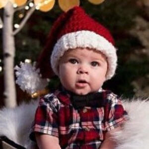 Crochet Santa Hat Pattern for Kids, Christmas Crochet Patterns for Baby Boy, Christmas Hat Crochet for Baby, Easy Christmas Crochet Pattern