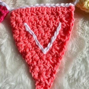 Crochet Name Banner, Kids Room Decor, Bunting Banner Personalized, Dorm Room Decor, Flag Banner Garland, Name Decoration for Wall image 7