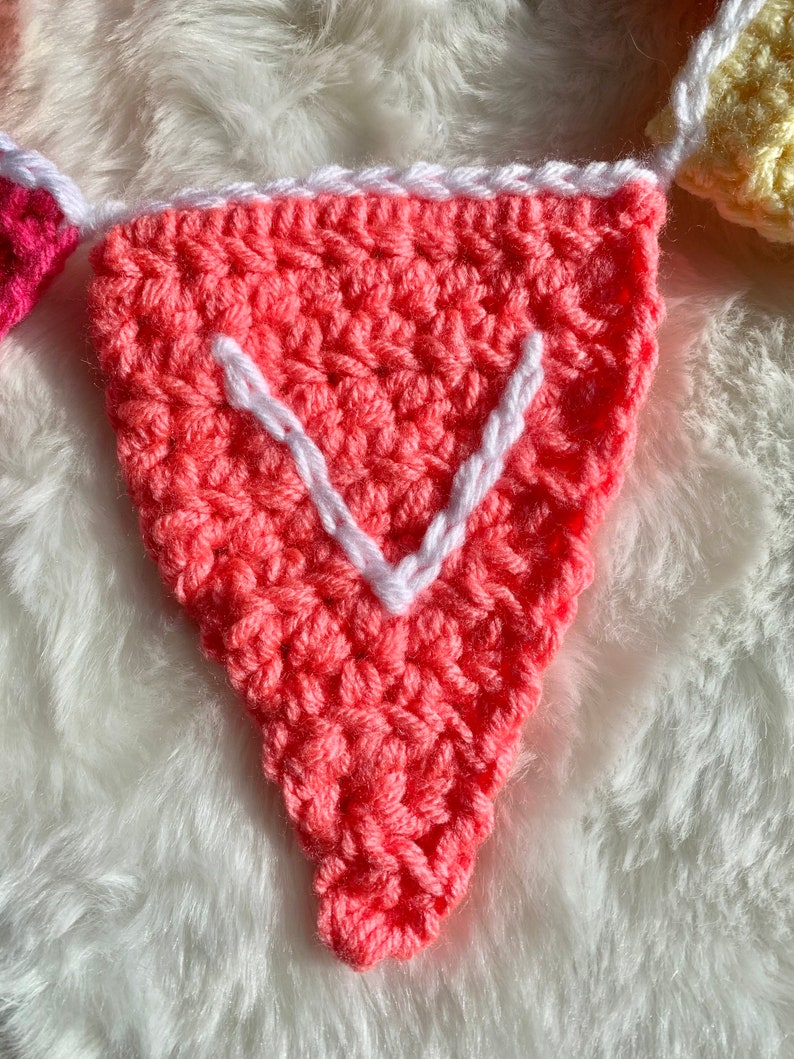 Crochet Name Banner, Kids Room Decor, Bunting Banner Personalized, Dorm Room Decor, Flag Banner Garland, Name Decoration for Wall image 7