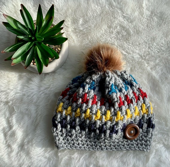 Crochet Winter Hat, Striped Beanie for Boys, Fall Gifts for Men