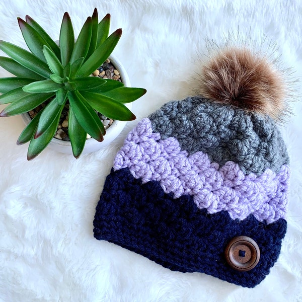 Pom Pom Hat for Kids, Chunky Beanie for Women, Fall Gifts for Teenage Girls, Winter Hat for Her, Stocking Stuffers for Girls