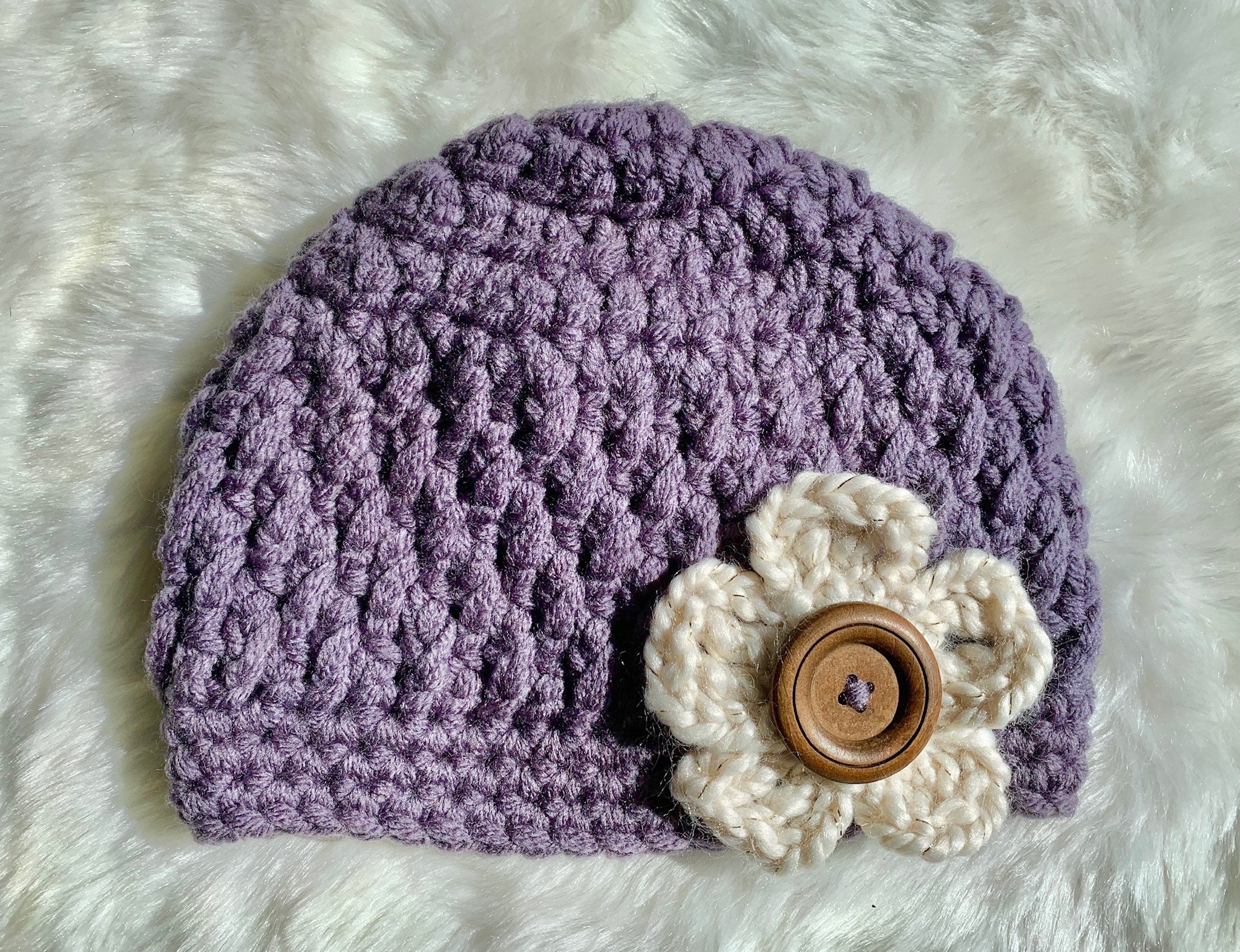 Crochet Hat Pattern for for Kids, Crochet Flower Beanie for Beginner ...