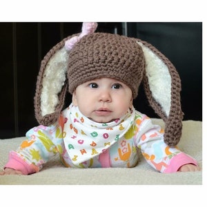 Baby Bunny Hat for Toddler, Brown Bunny Hat for Girls, Baby Photography Prop for Newborn Photography, Bunny Baby Shower Gift for Girl