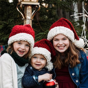 Easy Crochet Santa Hat Pattern for Adult Hat, Christmas Crochet Patterns, Santa Hat Crochet Pattern for Kids, Holiday Crochet Patterns