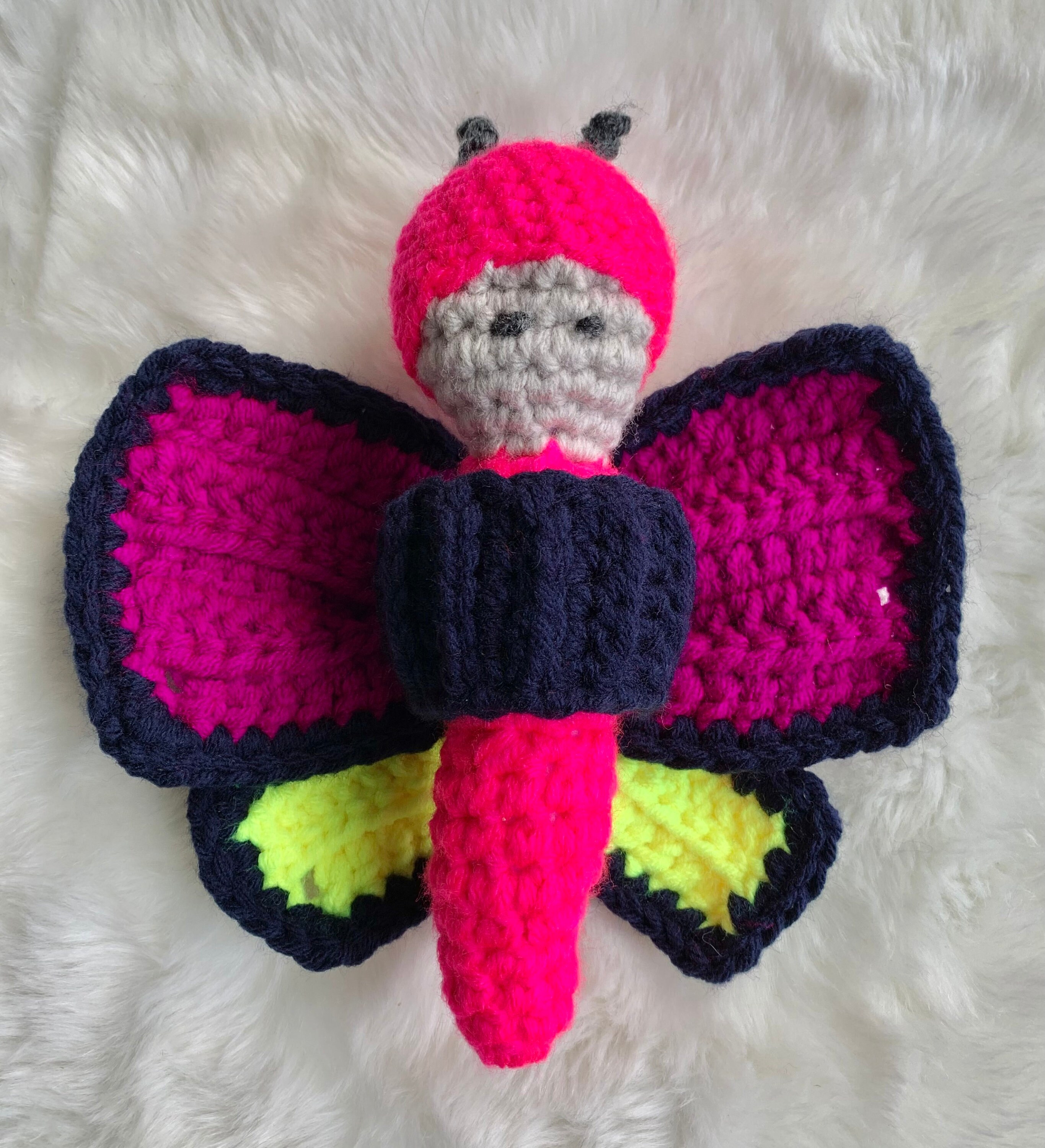 Neon Butterfly Stuffed Animal for Baby Girl Toddler Birthday | Etsy
