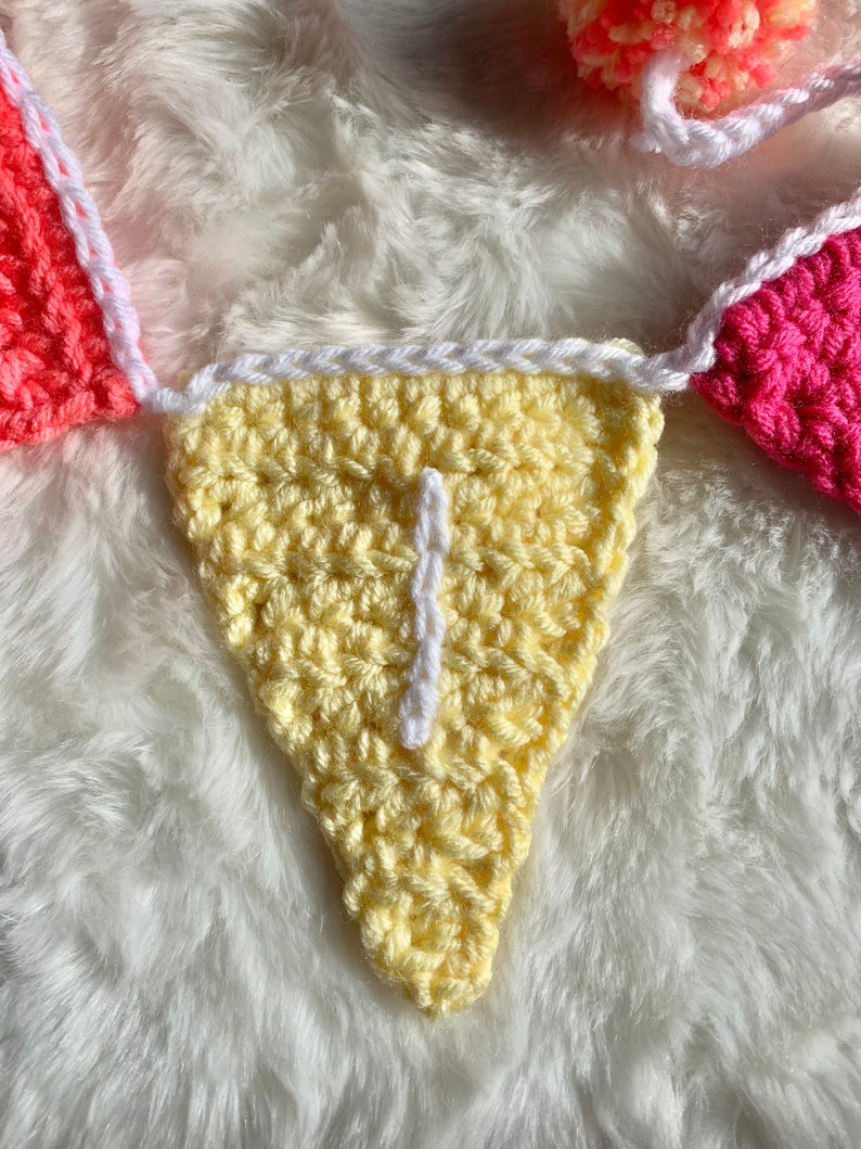 Crochet Name Banner, Kids Room Decor, Bunting Banner Personalized, Dorm Room Decor, Flag Banner Garland, Name Decoration for Wall image 8