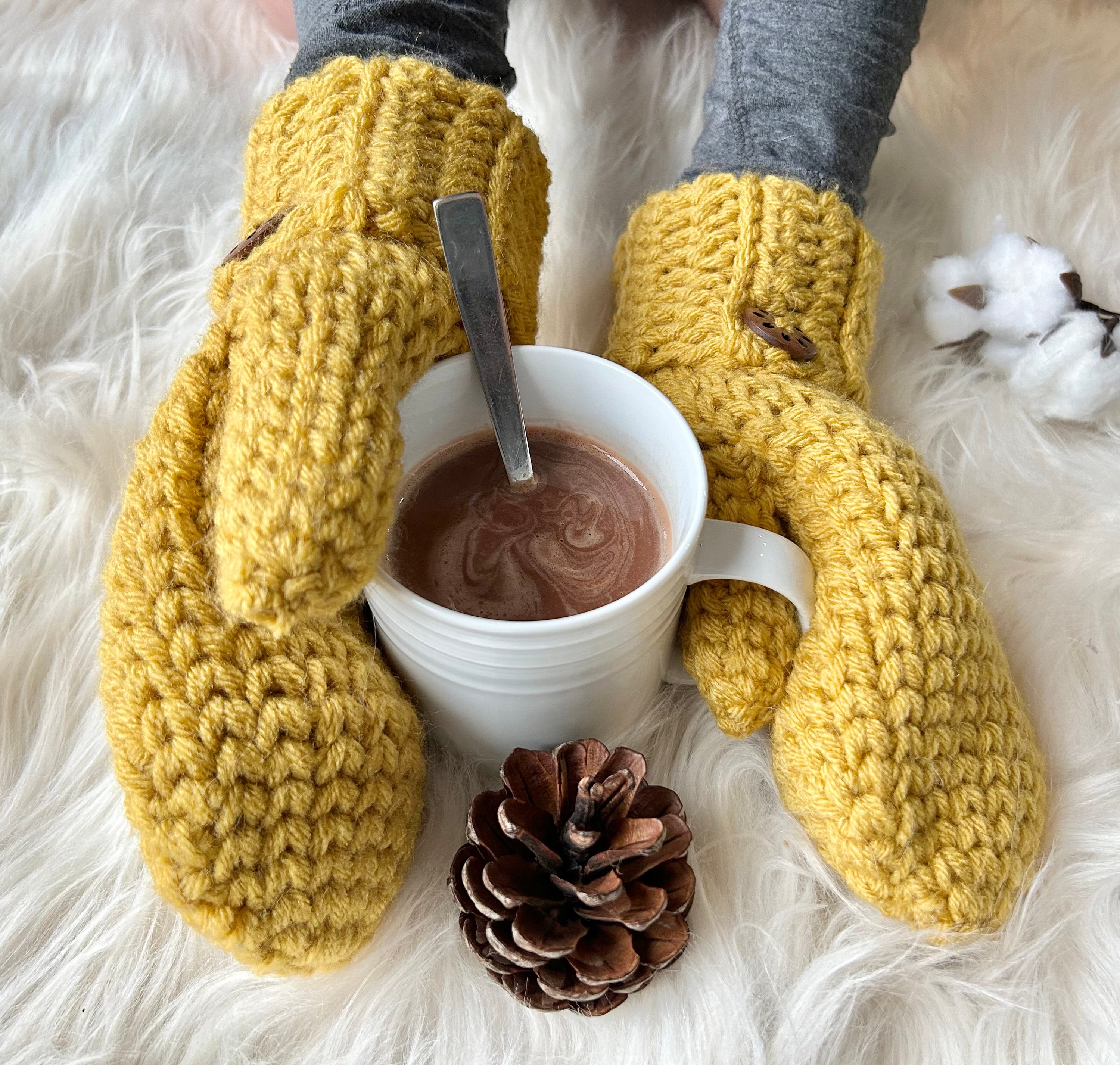 Free Crochet Pattern Free Knitting Pattern For Mittens In Chunky