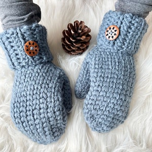 Knitted mittens for women, winter mittens, cozy gifts for bestfriend, holiday gifts for wife, blue gifts for daughter, fall mittens for her