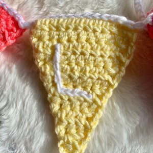 Crochet Name Banner, Kids Room Decor, Bunting Banner Personalized, Dorm Room Decor, Flag Banner Garland, Name Decoration for Wall image 5