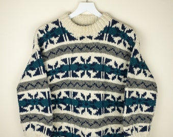 Vintage Pullover Wool Jumper with all-over design