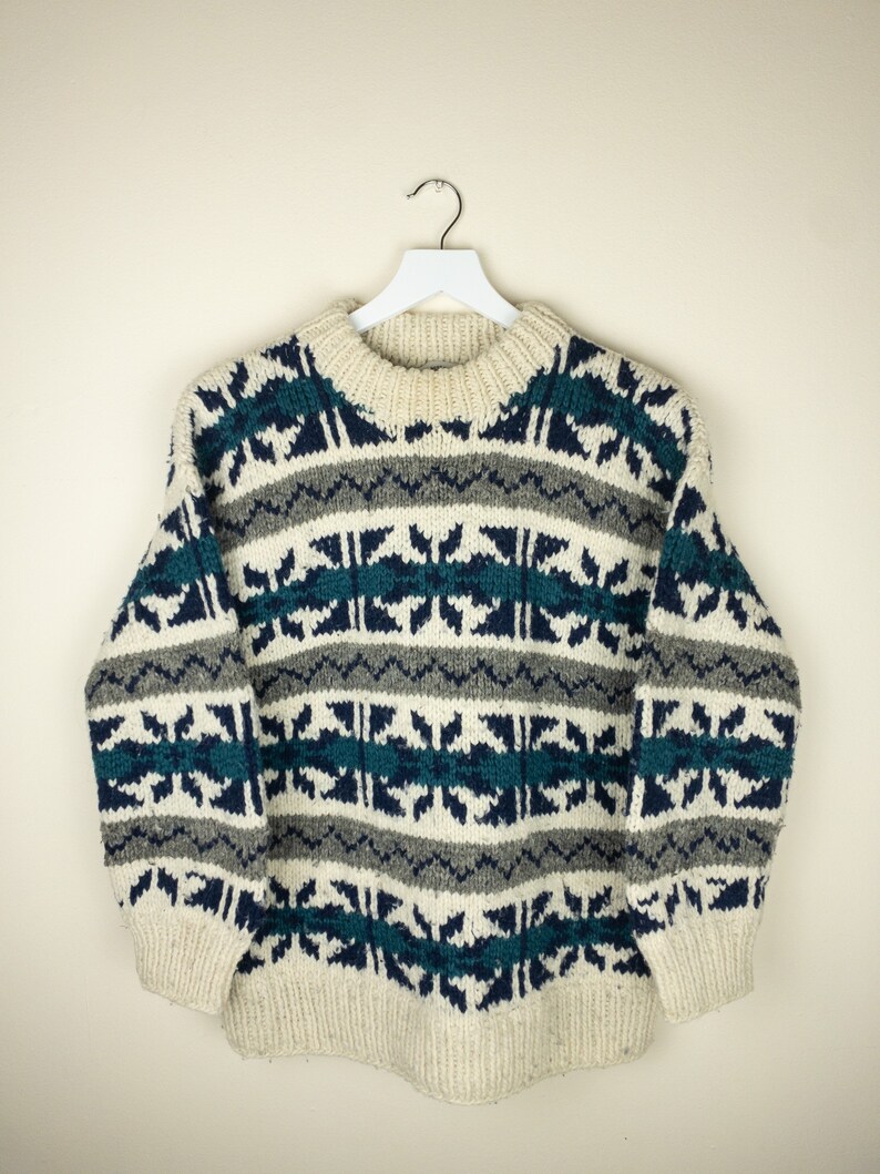 Vintage Pullover Wool Jumper with all-over design
