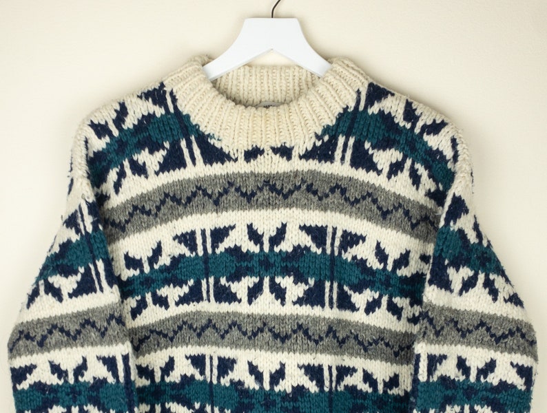 Vintage Pullover Wool Jumper with all-over design