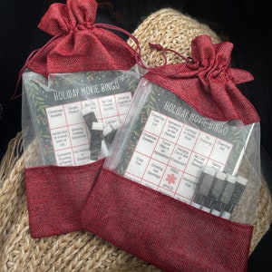 Hallmark / Holiday Movie Bingo Game for 1-6 Players with Dry Erase Markers comes in Red Burlap Bag FREE SHIPPING image 5