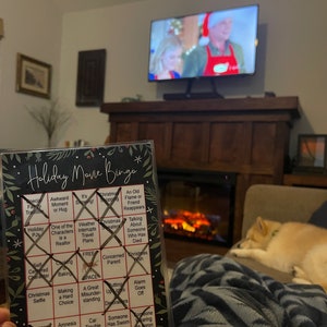 Hallmark / Holiday Movie Bingo Game for 1-6 Players with Dry Erase Markers comes in Red Burlap Bag FREE SHIPPING image 3