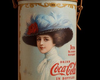 Lata de Coca Cola vintage elegante dama