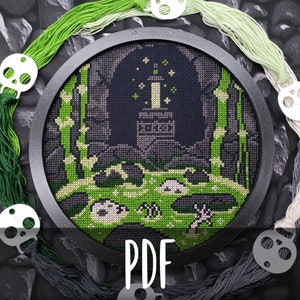 Poisonous Pitfall - Modern Cross Stitch Design Pattern, PDF Digital Download