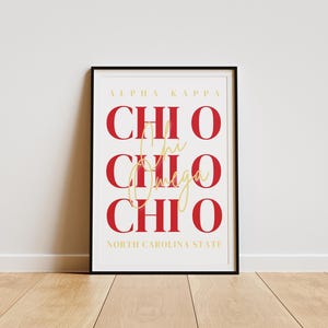 Custom Trendy Sorority Dorm Wall Art Dorm; Alpha Phi, Chi Omega, Pi Beta Phi, ZTA, KKG, AOII, Any Sorority, Any Colors, Customizable, Decor