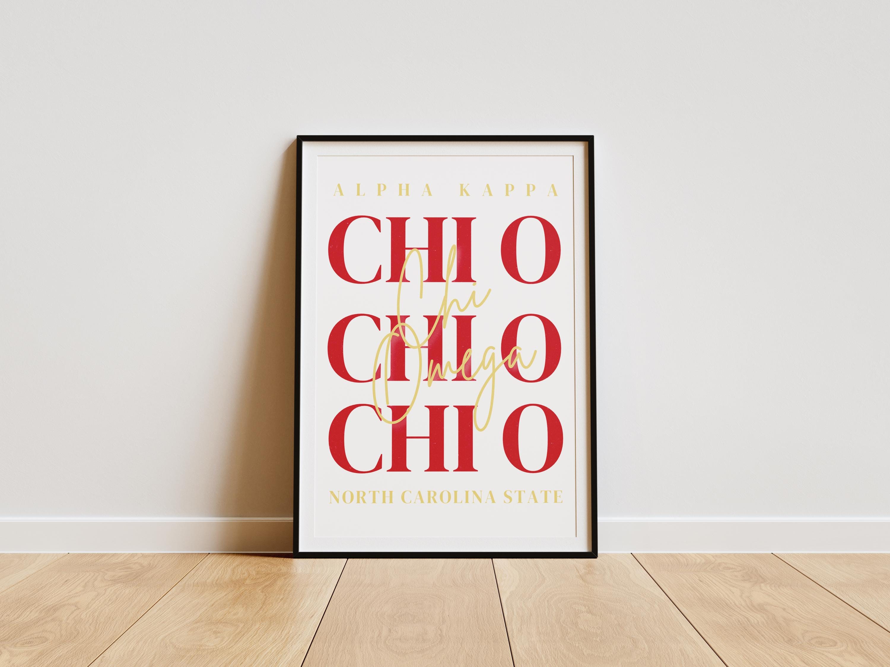 Custom Trendy Sorority Dorm Wall Art Dorm; Alpha Phi, Chi Omega, Pi Beta Phi, ZTA, KKG, AOII, Any Sorority, Any Colors, Customizable, Decor