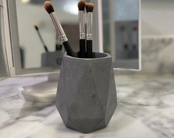 Geometric Concrete Pencil Organizer - Minimalist Toothbrush Holder - Modern Makeup Brush Storage | Gift for Teachers | MadeForYouByMike