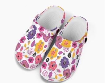 Clogs for Kids Childrens Slip On Style Shoes Girls Clog Sandals Birthday Gift for Child Flowers