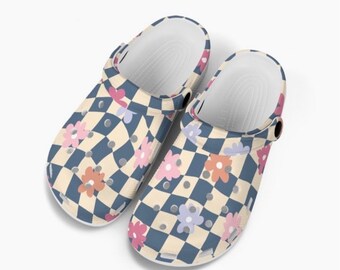 Clogs for Kids Childrens Slip On Style Shoes Girls Clog Sandals Birthday Gift for Child Checker
