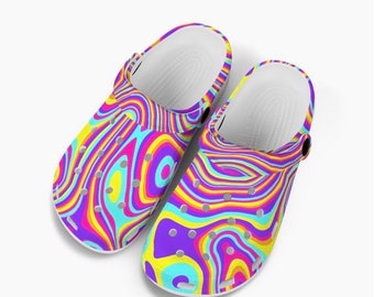 Clogs for Kids Childrens Slip On Style Shoes Girls Clog Sandals Birthday Gift for Child Swirls