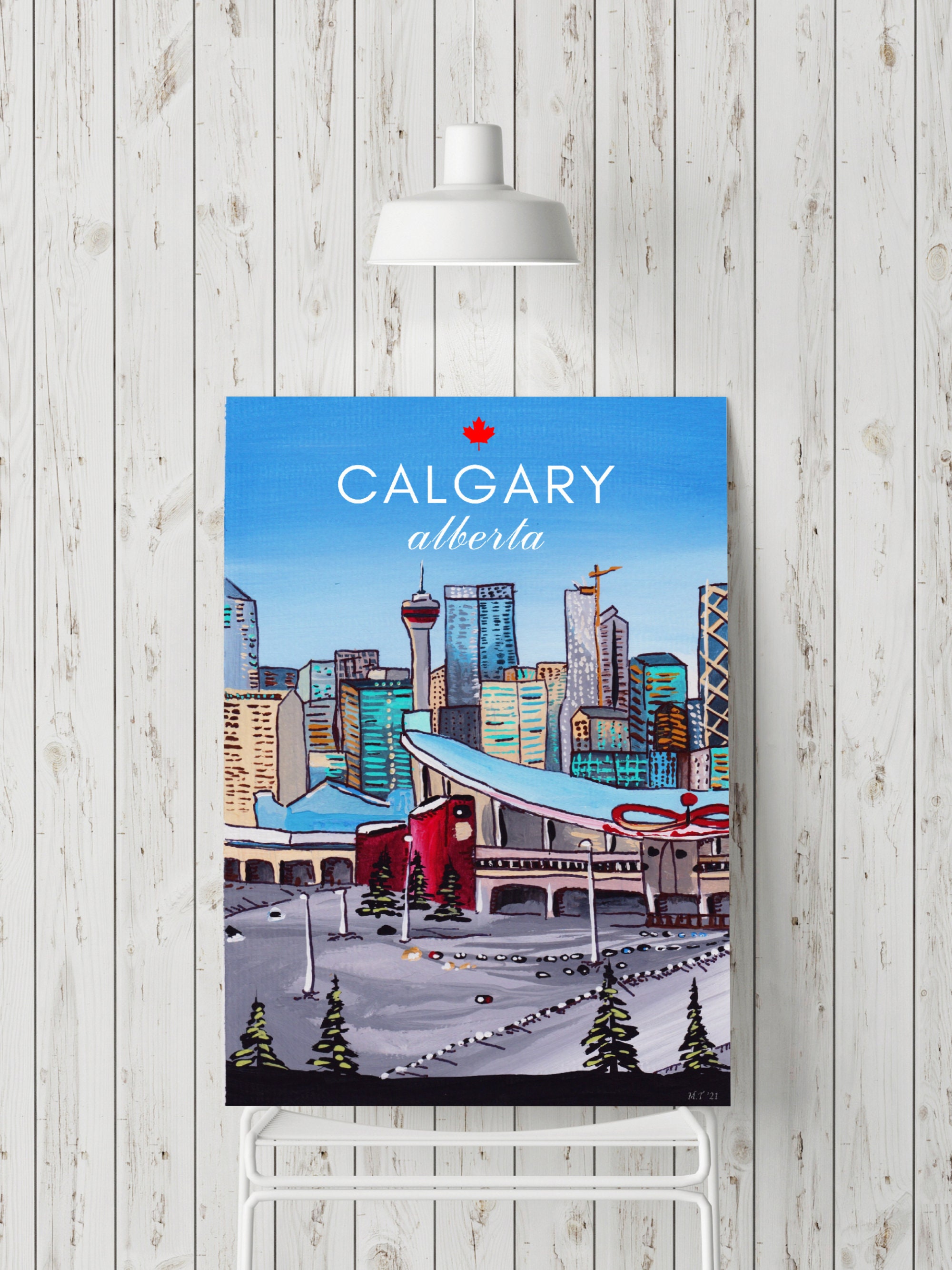 Calgary Alberta Canada Travel Poster Etsy