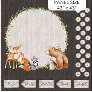 Woodland adventures Milestone fabric panel