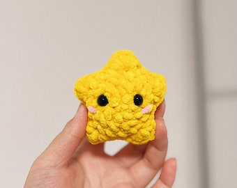 Star Squishy - Cute Handmade, Super Soft Velvet Crochet Star / Stress ball/ Anxiety ball/ Worry ball/ Fidget toy