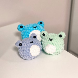 Crochet Frog Squishy - Handmade Velvet Stress Ball, Fidget Toy, Super Soft