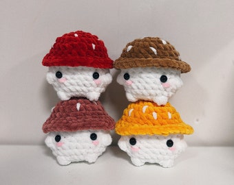 Crochet Mushroom Squishy – Handmade Velvet Worry Ball, Fidget Toy, Super Soft