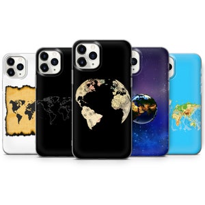 Weltkarte Handy Hülle Reise Cover für iPhone 16, 15Plus, 14, 13, 12, Samsung S24Ultra, S23FE, S22, A15, A14, Pixel 9Pro XL, 8Pro, 7A, 6A