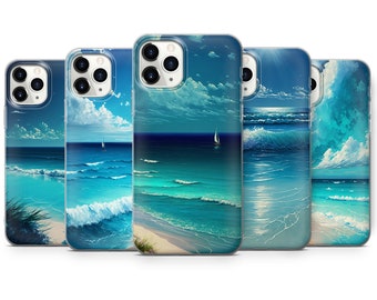 Water Phone Case Ocean Summer Cover for iPhone 16, 15Plus, 14, 13, 12, Samsung S24Ultra, S23FE, S22, A15, Pixel 9Pro XL, 8A, 8Pro, 7A, 6A