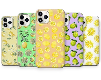 Lemon Phone Case Watercolor Cover for iPhone 16, 15Plus, 14, 13, 12, Samsung S24Ultra, S23FE, S22, A15, A14, Pixel 9Pro XL, 8A, 8Pro, 7A, 6A