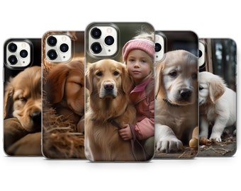 Golden Retriever Phone Case Dog Cover for iPhone 16, 15, 14, 13, 12, Samsung S24Ultra, S23FE, S22, A15, A14, Pixel 9Pro XL, 8A, 8Pro, 7A, 6A