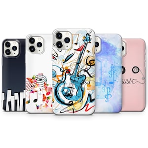 Music Phone Case Piano Guitar Cover for iPhone 16, 15, 14, 13, 12, Samsung S24Ultra, S23FE, S22, A15, A14, Pixel 9Pro XL, 8A, 8Pro, 7A, 6A