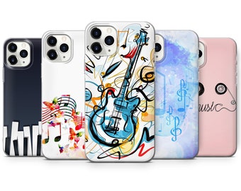 Music Phone Case Piano Guitar Cover for iPhone 16, 15, 14, 13, 12, Samsung S24Ultra, S23FE, S22, A15, A14, Pixel 9Pro XL, 8A, 8Pro, 7A, 6A