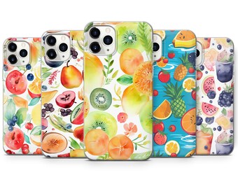 Fruit Phone Case Lemon Watercolor Cover for iPhone 16, 15, 14, 13, 12, Samsung S24Ultra, S23FE, S22, A15, A14, Pixel 9Pro XL, 8Pro, 7A, 6A