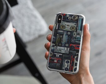 Tape Recorder Phone Case Cassette Cover for iPhone 16, 15, 14, 13, 12, Samsung S24Ultra, S23FE, S22, A15, Pixel 9Pro XL, 8A, 8Pro, 7A, 6A