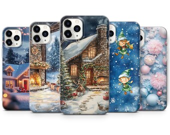Christmas Phone Case Snow Cover Cover for iPhone 16, 15, 14, 13, 12, Samsung S24Ultra, S23FE, S22, A15, A14, Pixel 9Pro XL, 8A, 8Pro, 7A, 6A
