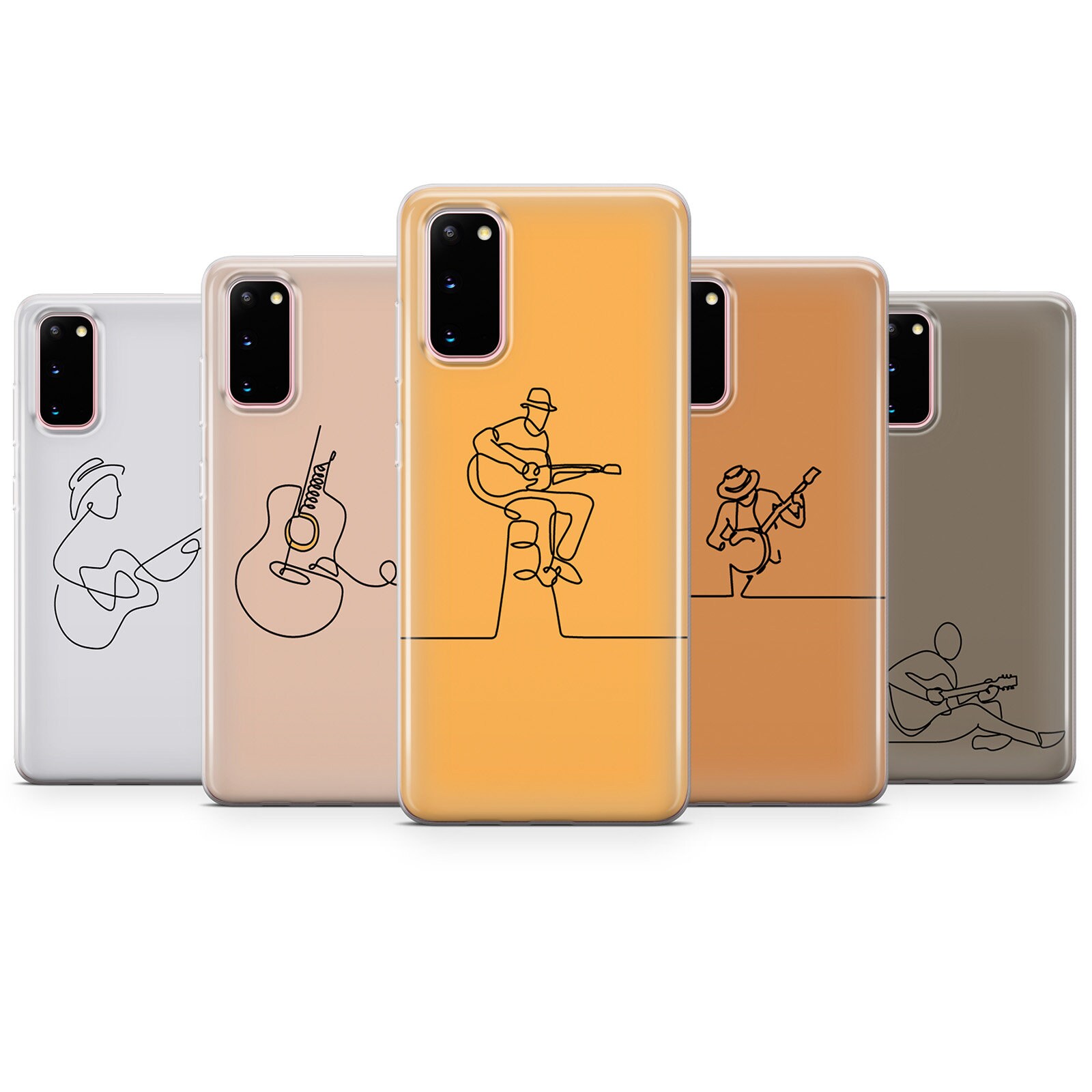 Line Art Phone Case Music Guitar Cover for iPhone 15, 14, 13, 12, 11 Pro XS  7 8 SE 2020 & Samsung S20 Lite S8 A71 A51 Huawei P20 P30 Pro E12 -   Canada