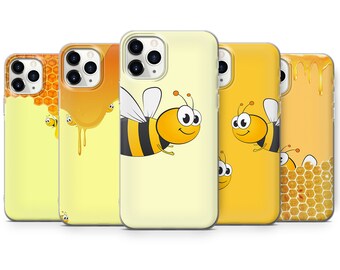 Bee Bumblebee Phone Case Yellow Cover for iPhone 16, 15Plus, 14, 13, 12, Samsung S24Ultra, S23FE, S22, A15, Pixel 9Pro XL, 8A, 8Pro, 7A, 6A
