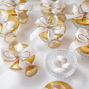 Custom Cristal Glass Bowl Gifts,Luxury Wedding Paty Favors,Favors For Guests In Bulk,Engagement Dragee Gifts,Elegant Favors,Baptism Gifts