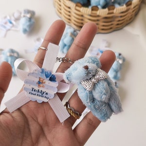 Portachiavi con orsetto di peluche personalizzati, portachiavi con orsetto di peluche personalizzato, bomboniere per neonati, bomboniere per feste di primo compleanno, bomboniere per battesimi, Mi Bautizo