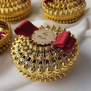 Cadeaux de mariage personnalisés pour les invités, faveurs de mariage en or rustique, cadeaux de mariage, faveurs İslamic, boîte de bonbons,