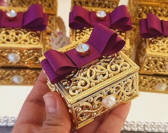 Personilized Weddings favors, Gold Wedding Candy Box,Rosary Box,Bulk favors, Box of Chocolates, Wedding Gifts