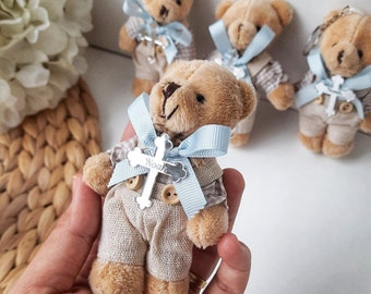 Teddy Bear Favor,Communion Favors,Baptism Centerpieces Gifts,Baby Boy Favors,Baby Shower Party Gifts,Custom Teddy Bear Baby Shower Favors