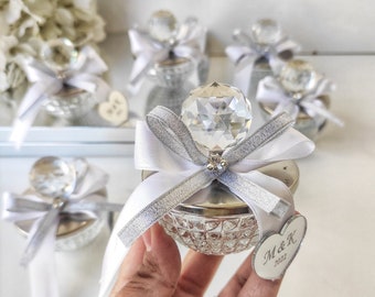 Luxury Wedding Favors For Guests,Personalized Crystal Glass Bowl Gifts,Engagement Favors,Special Design Wedding Favors,Silver Concept Favors